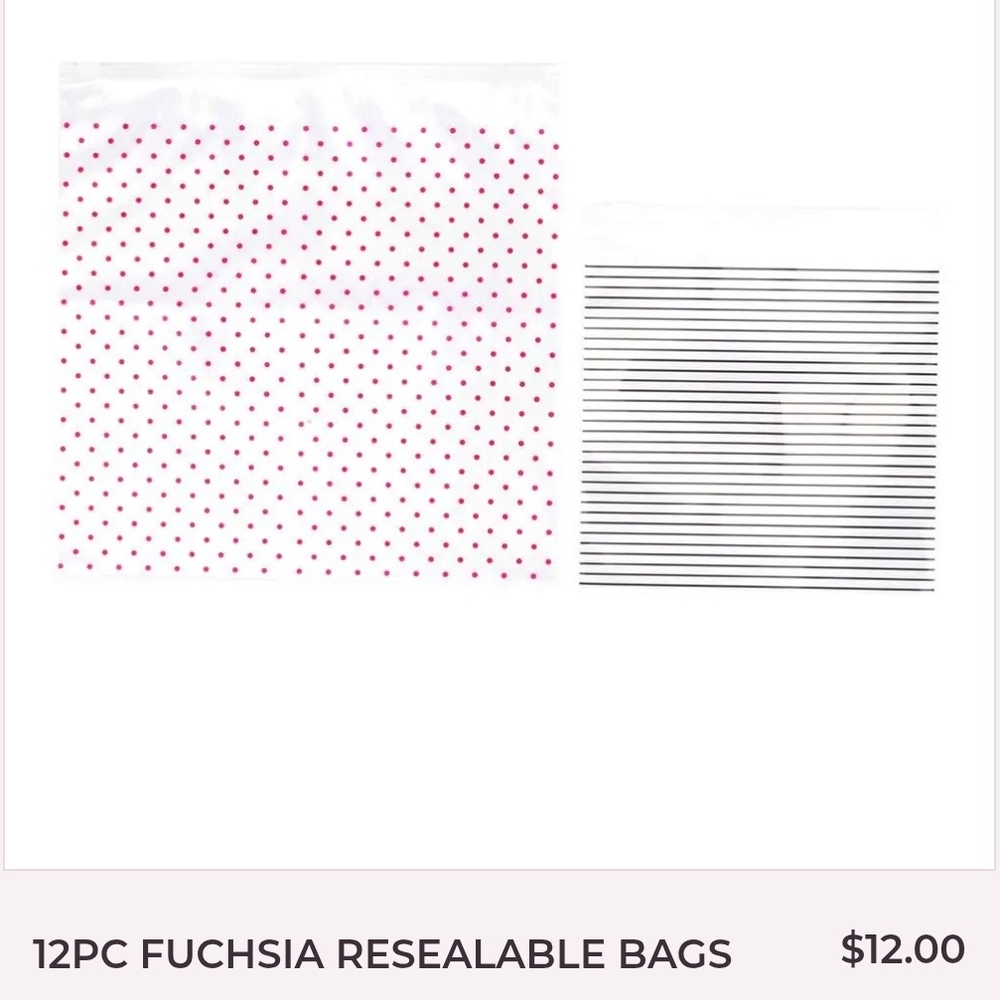Stylish Pink Polka Dot and Stripe Resealable Bags